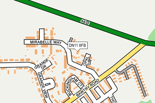 DN11 8FB map - OS OpenMap – Local (Ordnance Survey)