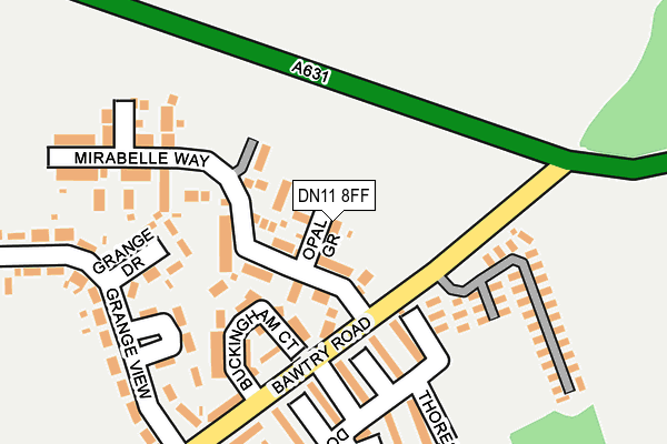 DN11 8FF map - OS OpenMap – Local (Ordnance Survey)