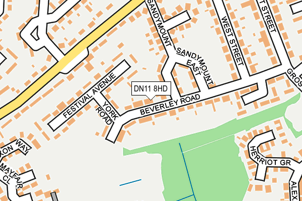 DN11 8HD map - OS OpenMap – Local (Ordnance Survey)