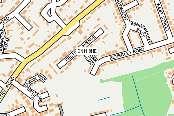 DN11 8HE map - OS OpenMap – Local (Ordnance Survey)