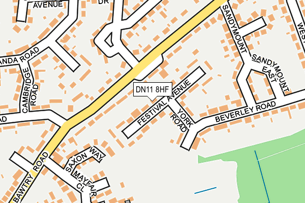 DN11 8HF map - OS OpenMap – Local (Ordnance Survey)