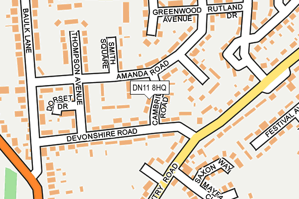 DN11 8HQ map - OS OpenMap – Local (Ordnance Survey)