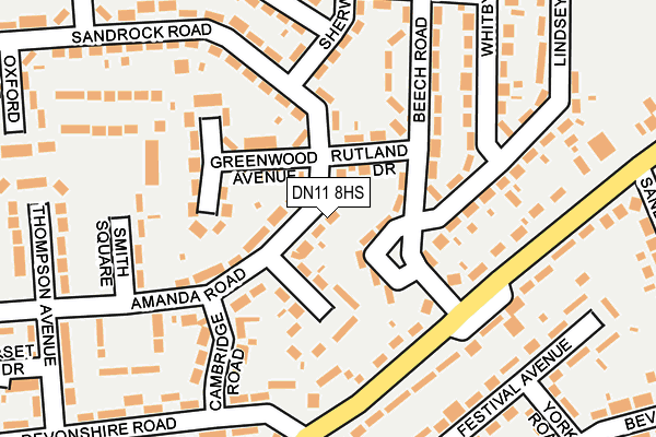 DN11 8HS map - OS OpenMap – Local (Ordnance Survey)