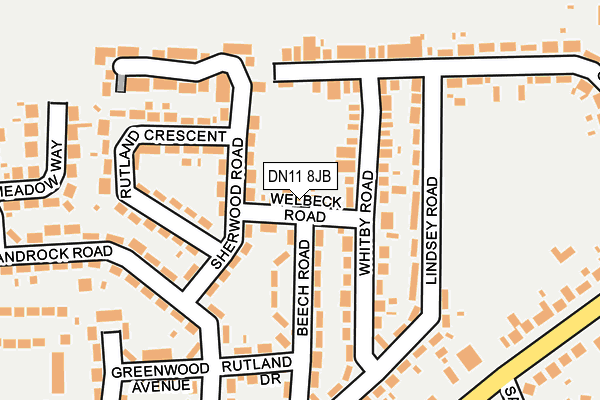 DN11 8JB map - OS OpenMap – Local (Ordnance Survey)
