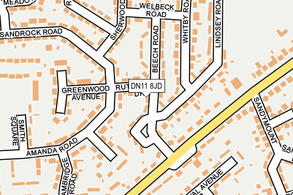 DN11 8JD map - OS OpenMap – Local (Ordnance Survey)