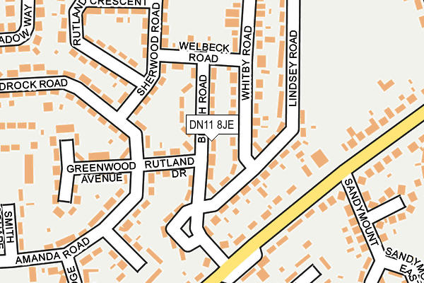 DN11 8JE map - OS OpenMap – Local (Ordnance Survey)