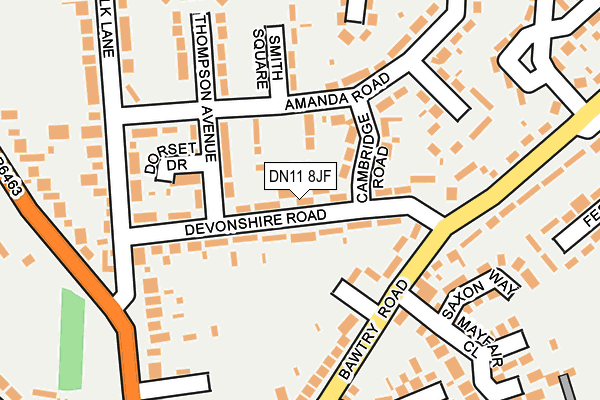 DN11 8JF map - OS OpenMap – Local (Ordnance Survey)