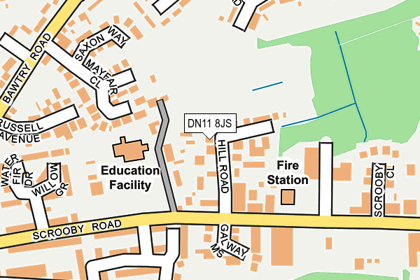 DN11 8JS map - OS OpenMap – Local (Ordnance Survey)