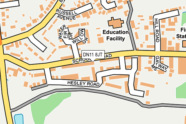 DN11 8JT map - OS OpenMap – Local (Ordnance Survey)