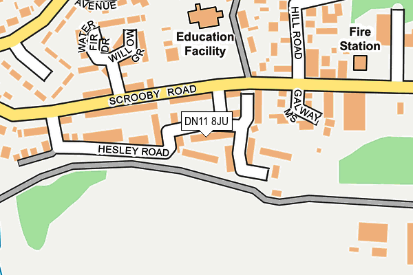 DN11 8JU map - OS OpenMap – Local (Ordnance Survey)