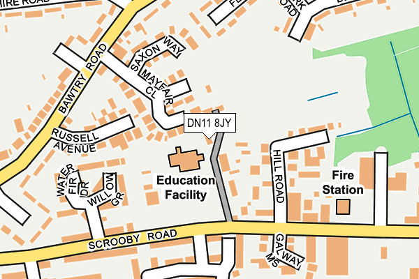 DN11 8JY map - OS OpenMap – Local (Ordnance Survey)