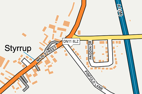 DN11 8LZ map - OS OpenMap – Local (Ordnance Survey)