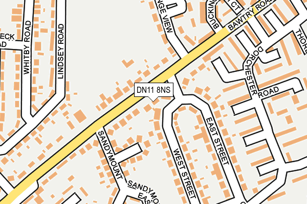 DN11 8NS map - OS OpenMap – Local (Ordnance Survey)