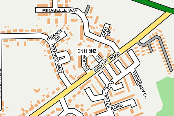 DN11 8NZ map - OS OpenMap – Local (Ordnance Survey)