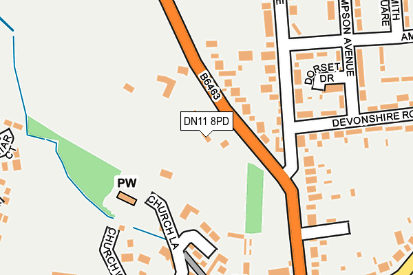 DN11 8PD map - OS OpenMap – Local (Ordnance Survey)