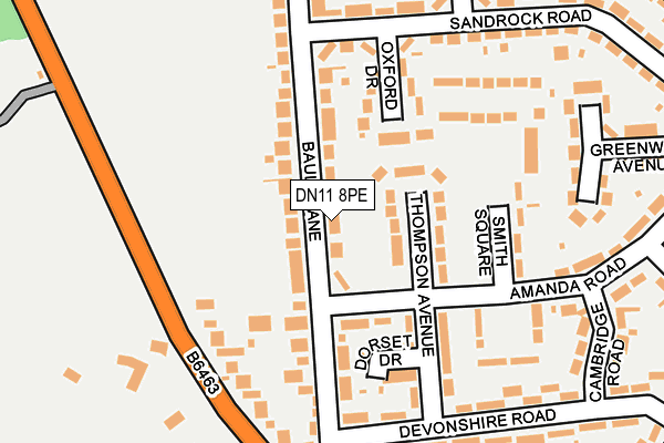DN11 8PE map - OS OpenMap – Local (Ordnance Survey)