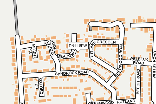 DN11 8PW map - OS OpenMap – Local (Ordnance Survey)