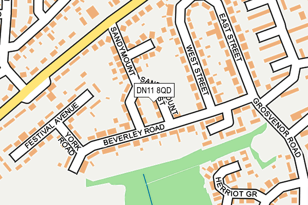 DN11 8QD map - OS OpenMap – Local (Ordnance Survey)