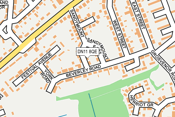 DN11 8QE map - OS OpenMap – Local (Ordnance Survey)
