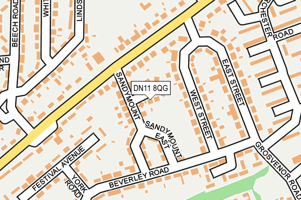 DN11 8QG map - OS OpenMap – Local (Ordnance Survey)
