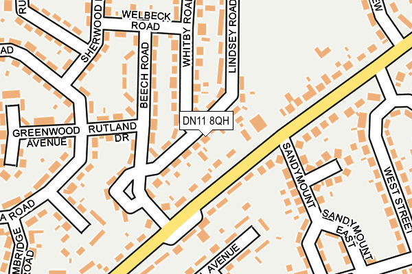 DN11 8QH map - OS OpenMap – Local (Ordnance Survey)