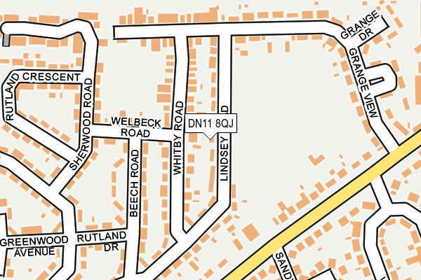 DN11 8QJ map - OS OpenMap – Local (Ordnance Survey)