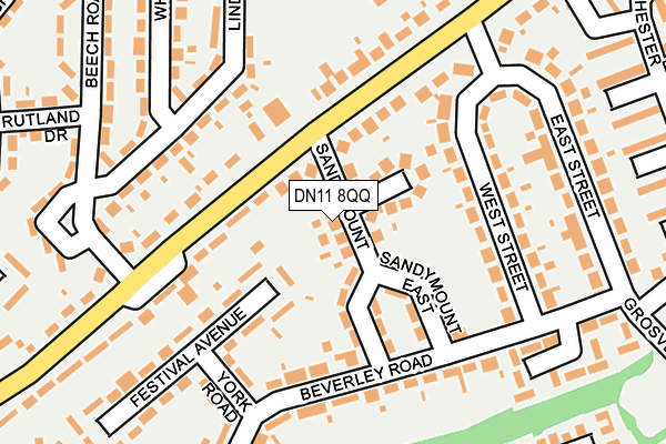 DN11 8QQ map - OS OpenMap – Local (Ordnance Survey)