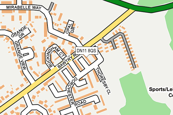 DN11 8QS map - OS OpenMap – Local (Ordnance Survey)