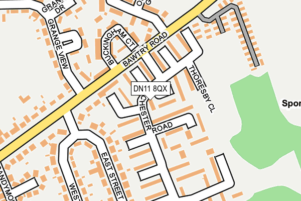 DN11 8QX map - OS OpenMap – Local (Ordnance Survey)