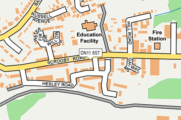 DN11 8ST map - OS OpenMap – Local (Ordnance Survey)
