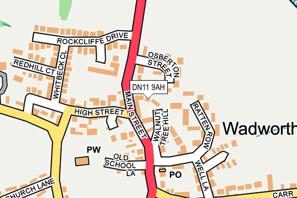 DN11 9AH map - OS OpenMap – Local (Ordnance Survey)