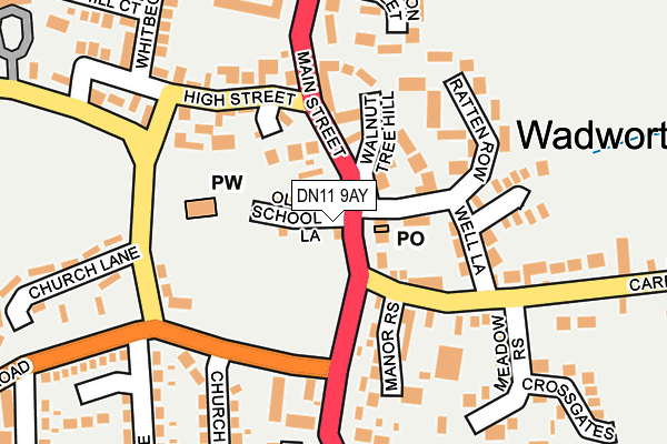 DN11 9AY map - OS OpenMap – Local (Ordnance Survey)