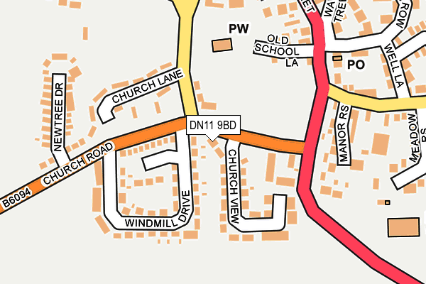 DN11 9BD map - OS OpenMap – Local (Ordnance Survey)