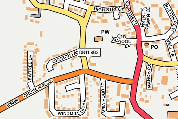 DN11 9BS map - OS OpenMap – Local (Ordnance Survey)