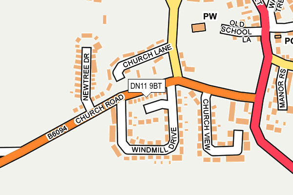 DN11 9BT map - OS OpenMap – Local (Ordnance Survey)