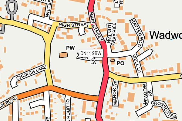 DN11 9BW map - OS OpenMap – Local (Ordnance Survey)