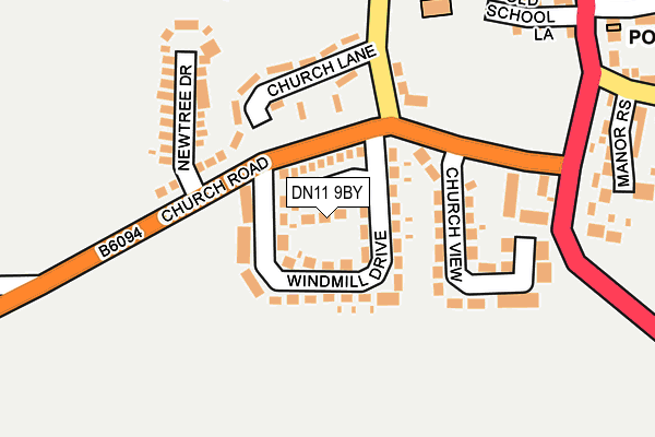 DN11 9BY map - OS OpenMap – Local (Ordnance Survey)