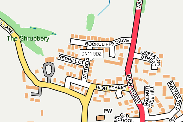 DN11 9DZ map - OS OpenMap – Local (Ordnance Survey)