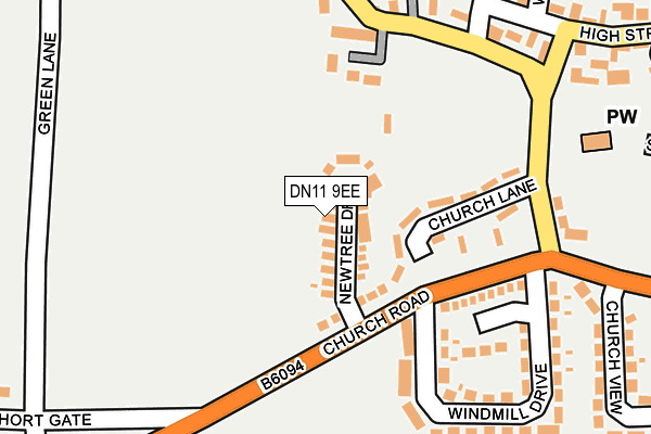 DN11 9EE map - OS OpenMap – Local (Ordnance Survey)