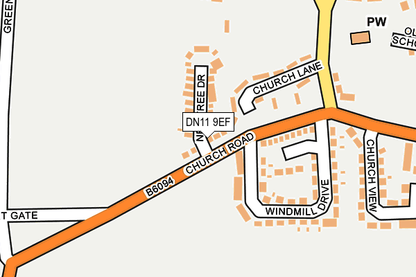 DN11 9EF map - OS OpenMap – Local (Ordnance Survey)