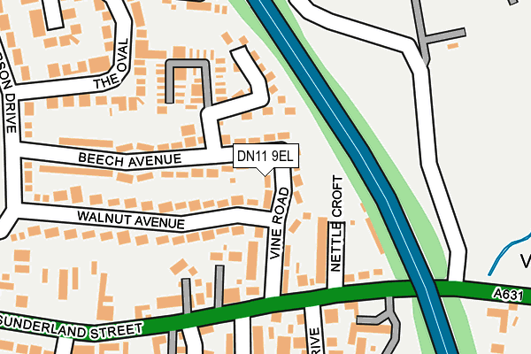 DN11 9EL map - OS OpenMap – Local (Ordnance Survey)