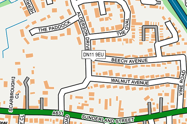DN11 9EU map - OS OpenMap – Local (Ordnance Survey)