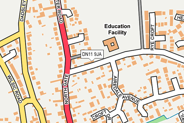 DN11 9JA map - OS OpenMap – Local (Ordnance Survey)