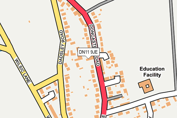 DN11 9JE map - OS OpenMap – Local (Ordnance Survey)