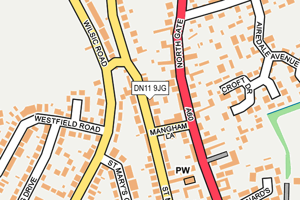 DN11 9JG map - OS OpenMap – Local (Ordnance Survey)
