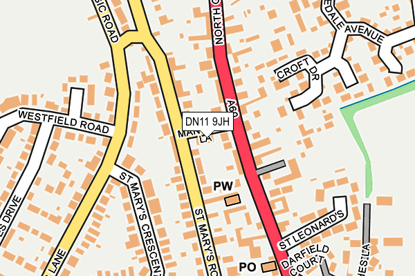 DN11 9JH map - OS OpenMap – Local (Ordnance Survey)