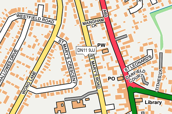 DN11 9JJ map - OS OpenMap – Local (Ordnance Survey)