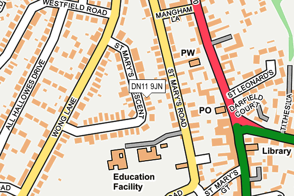 DN11 9JN map - OS OpenMap – Local (Ordnance Survey)