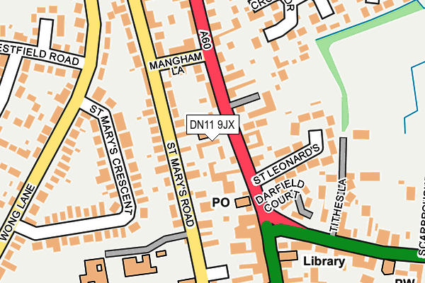 DN11 9JX map - OS OpenMap – Local (Ordnance Survey)