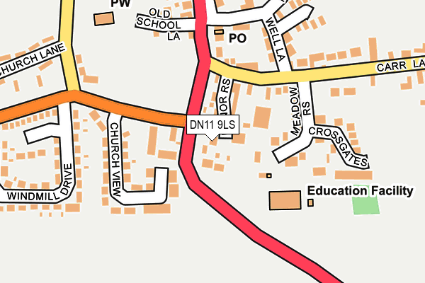 DN11 9LS map - OS OpenMap – Local (Ordnance Survey)